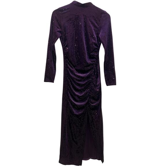 Zara Bloggers Favorite Festive Days Purple Velvet Sequin Open Back Dress NWT - Picture 9 of 15
